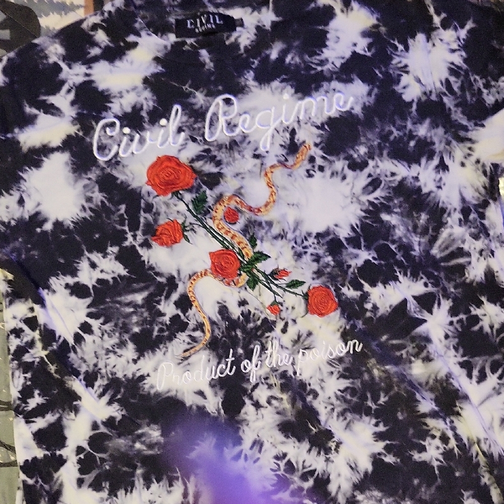 Civil Regime Black and White Tie-Dye Short Sleeve Tee
